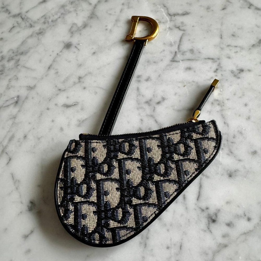 Dior Blue Dior Oblique Saddle Coin Purse